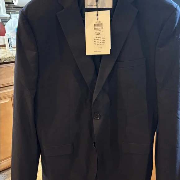 SelectedHommes Modern Classic Slim Fit Suit Blazer Jacket Luxury Navy Blue 38R